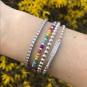 Fine 925 Sterling Silver Bead Bracelet